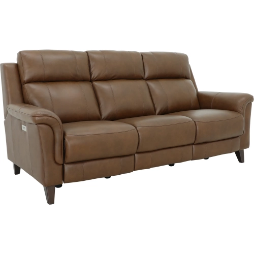 Kester Power Reclining Sofa with Power Headrests in Cashmere Walnut Top-Grain Leather
